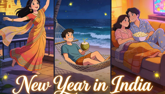 New Year in India: Rooftop Saree Girl, Goa Hostel Guy or Cozy Pajamas-and-OTT Couple - Which One Are You?